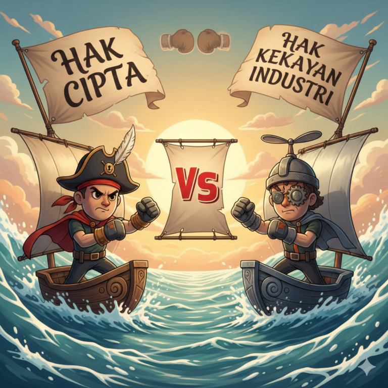 ilustrasi perbedaan Hak Cipta dan Hak kekayaan industri